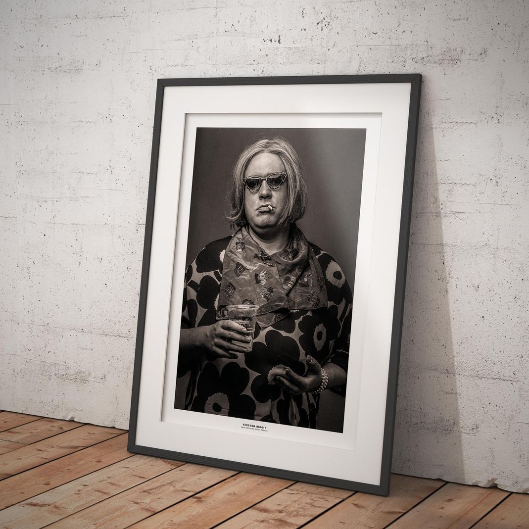 Kirsten Birgit Schiøtz Kretz Hørsholm. Photo by photographer Martin Thaulow. Open Edition (seen in a frame in an environment. The frame is not part of sale). Buy high quality print.